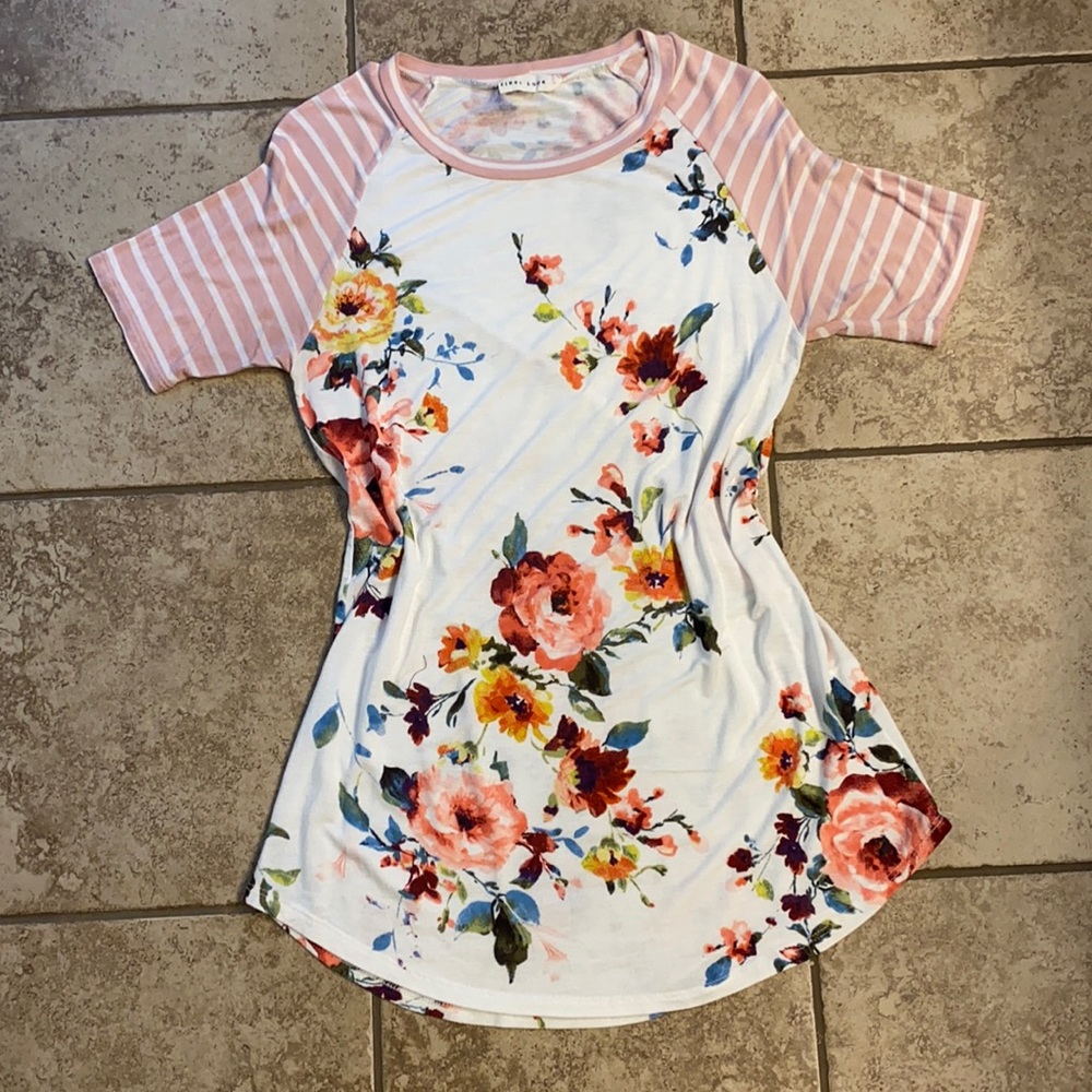 Floral/Striped Tee